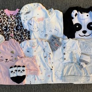 15+ item lot - 0-3 month baby girl pajamas